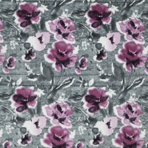 Luxe Fleece Fabric Watercolor Floral On Wood