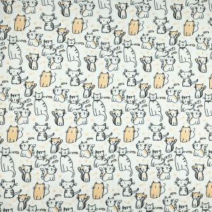 Sketch Cat Super Snuggle Flannel Fabric