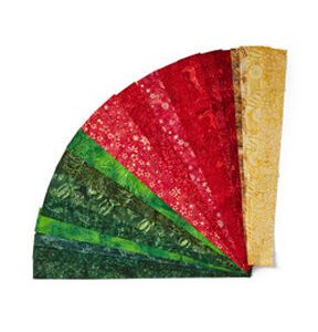 2.5 x 42 Jolly Jingle Batik Christmas Cotton Fabric Strips 40ct