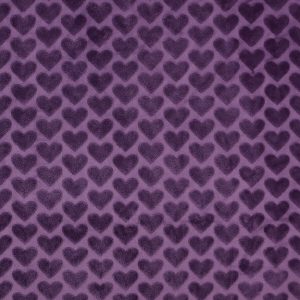 Soft   Minky Vintage Violet Large Heart Fleece Fabric