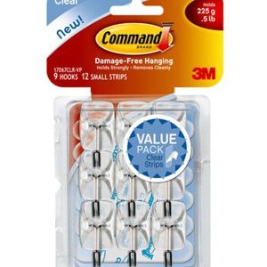 Command 0.5lb Clear Small Wire Hooks   Strips 21ct
