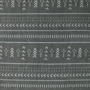 Directional Geometrics on Gray Anti Pill Fleece Fabric