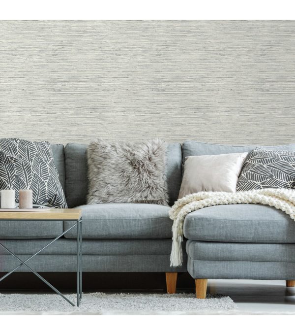 York Wallcoverings Wallpaper Grey Grasscloth - Image 2
