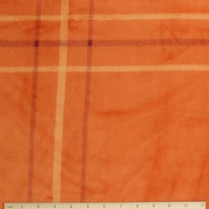 Golden Hour Orange Plaid Sew Lush Fleece Fabric