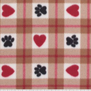 Hearts and Paws Blizzard Fleece Fabric