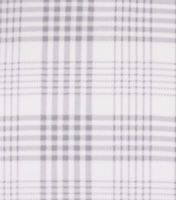 Blizzard Fleece Fabric White   Gray Plaid - Image 2