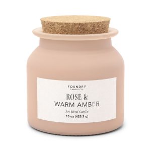 Foundry 15oz Frosted Scented Jar Candle With Cork Lid