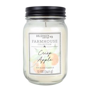 12oz Crisp Apple Scented Mason Jar Candle by Hudson 43