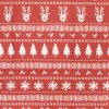 Fair Isle on Red Super Snuggle Christmas Flannel Fabric by POP!