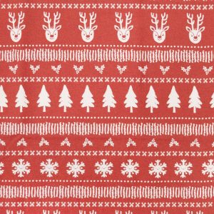 Fair Isle on Red Super Snuggle Christmas Flannel Fabric by POP!
