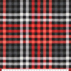 Red Black Tartan Super Snuggle Flannel Fabric