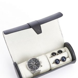 Watch and Cufflink Leather Travel Roll