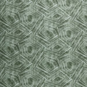 Geometric Shapes on Green Anti Pill Fleece Fabric