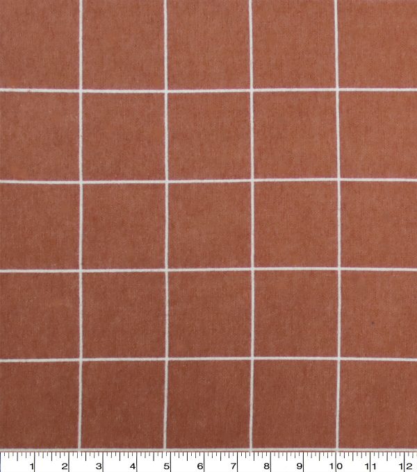 Windowpane Rust Super Snuggle Flannel Fabric - Image 2
