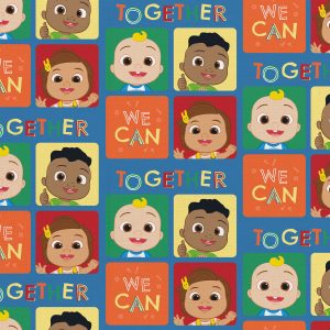 Cocomelon Together Block Kids Cotton Fabric