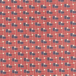 Fabric Traditions Basketweave Flags Patriotic Cotton Fabric - 1