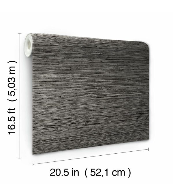 RoomMates Wallpaper Grey Grasscloth - Image 6
