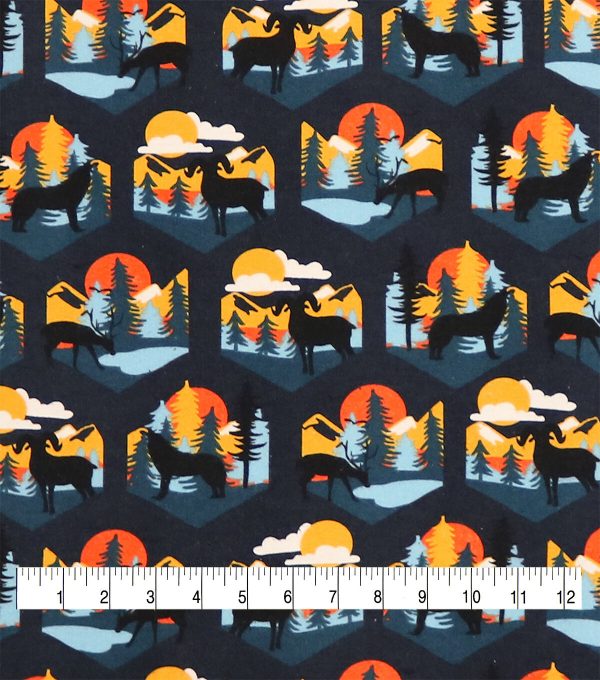 Sunset Wolves Super Snuggle Flannel Fabric - Image 3