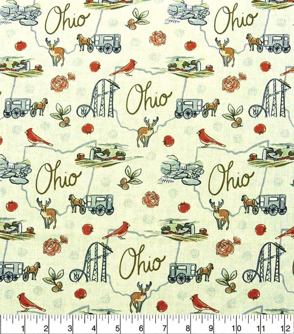 Ohio Next Gen Main State Pride Cotton Fabric - Image 2