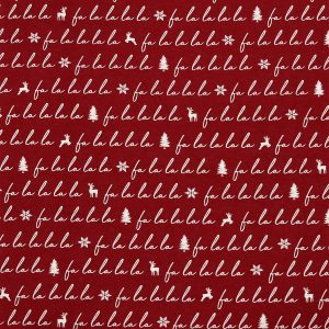 Fa La La on Red Super Snuggle Christmas Flannel Fabric