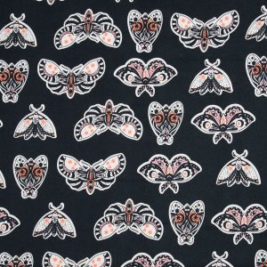 Super Snuggle Spooky Pink Moths Flannel Fabric