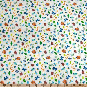 POP! Insects On White Novelty Cotton Fabric