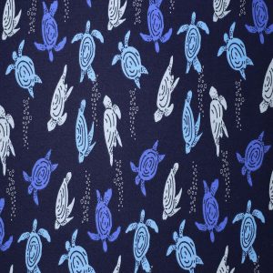 Underwater Turtles on Blue Cotton Fabric by Quilter s Showcase