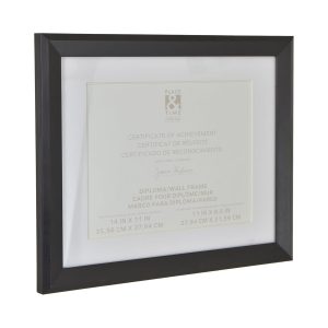 14 x 11 Matted to 11 x 8.5 Black Diploma Frame by Place   Time