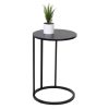 Honey Can Do Black Round C Shaped Table