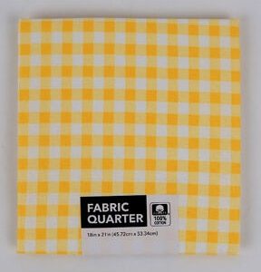 18 x 20 Yellow Checkered Cotton Fabric Quarter 1pc by Keepsake Calico