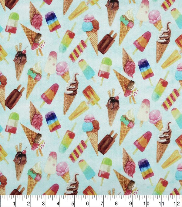 Ice Cream Popsicles Novelty Cotton Fabric - Image 2