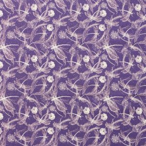 Dragonfly on Purple Glitter Quilt Cotton Fabric by Keepsake Calico