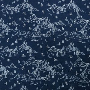 Mountains On Blue Super Snuggle Flannel Fabric