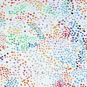 Multicolor Dots White Quilt Cotton Fabric by Keepsake Calico