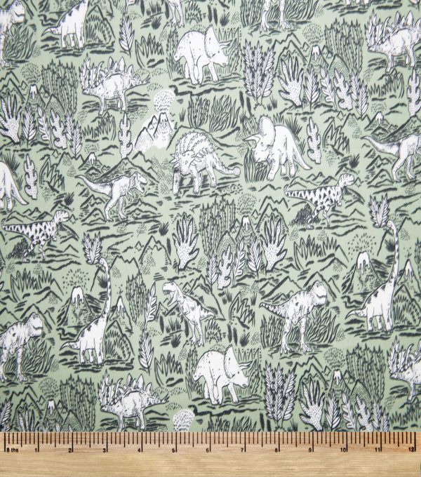 Super Snuggle Sketch Dino Flannel Fabric - Image 2