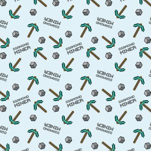 Minecraft Diamond Miner Cotton Fabric