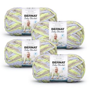 Bernat Baby Blanket 220yds Super Bulky Polyester Yarn 4 Bundle