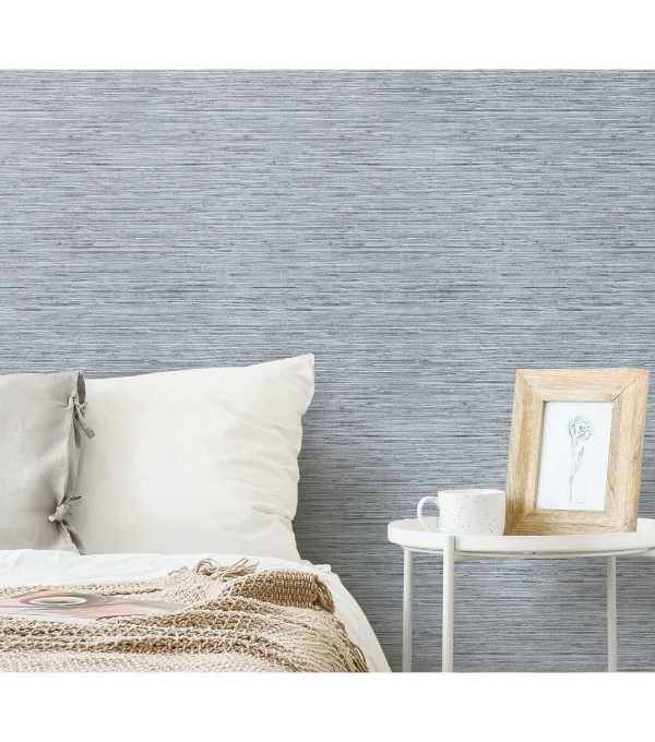 RoomMates Faux Grasscloth Peelable Wallpaper Blue - Image 4