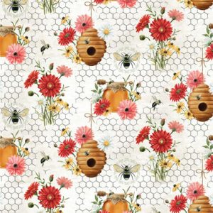 Springs Creative Honey And Hives Premium Print Cotton Fabric