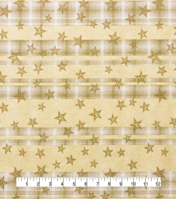 Stars on Cream Patriotic Cotton Fabric - Image 2