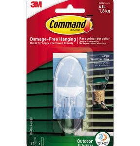 Command 4lbs Clear Large Outdoor Window Hooks 4ct