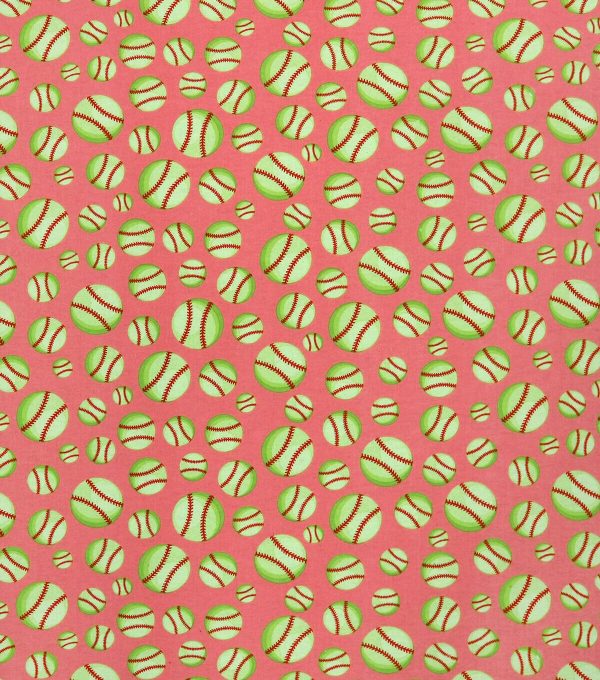 Softball Super Snuggle Flannel Fabric
