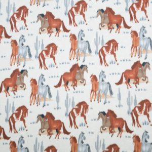 Super Snuggle Multi Horses Flannel Fabric