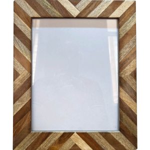 8 x 10 Chevron Wood Tabletop Picture Frame by Place   Time