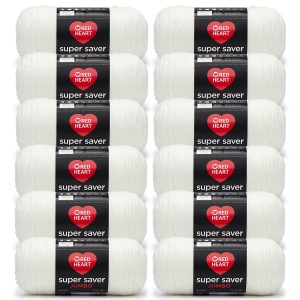 Red Heart Super Saver Jumbo 744yds Acrylic Worsted Yarn 12 Bundle