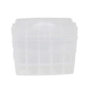 Everything Mary 10 White 30 Compartment Stackable Plastic Storage Box