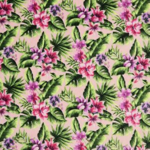 Pink Exotic Botanicals Sew Lush Fleece Fabric