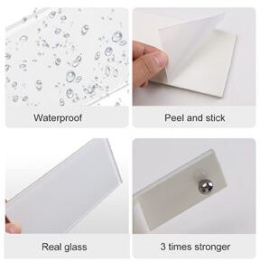 White Glass 3 6 Self Adhesive Home Decor Tile