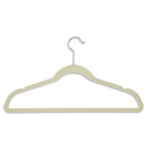 Honey Can Do 18 x 9.5 White Velvet Non Slip Suit Hangers 20pk