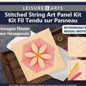Liesure Arts 10 Hexagon Flower Panel Wood Stitching String Art Kit